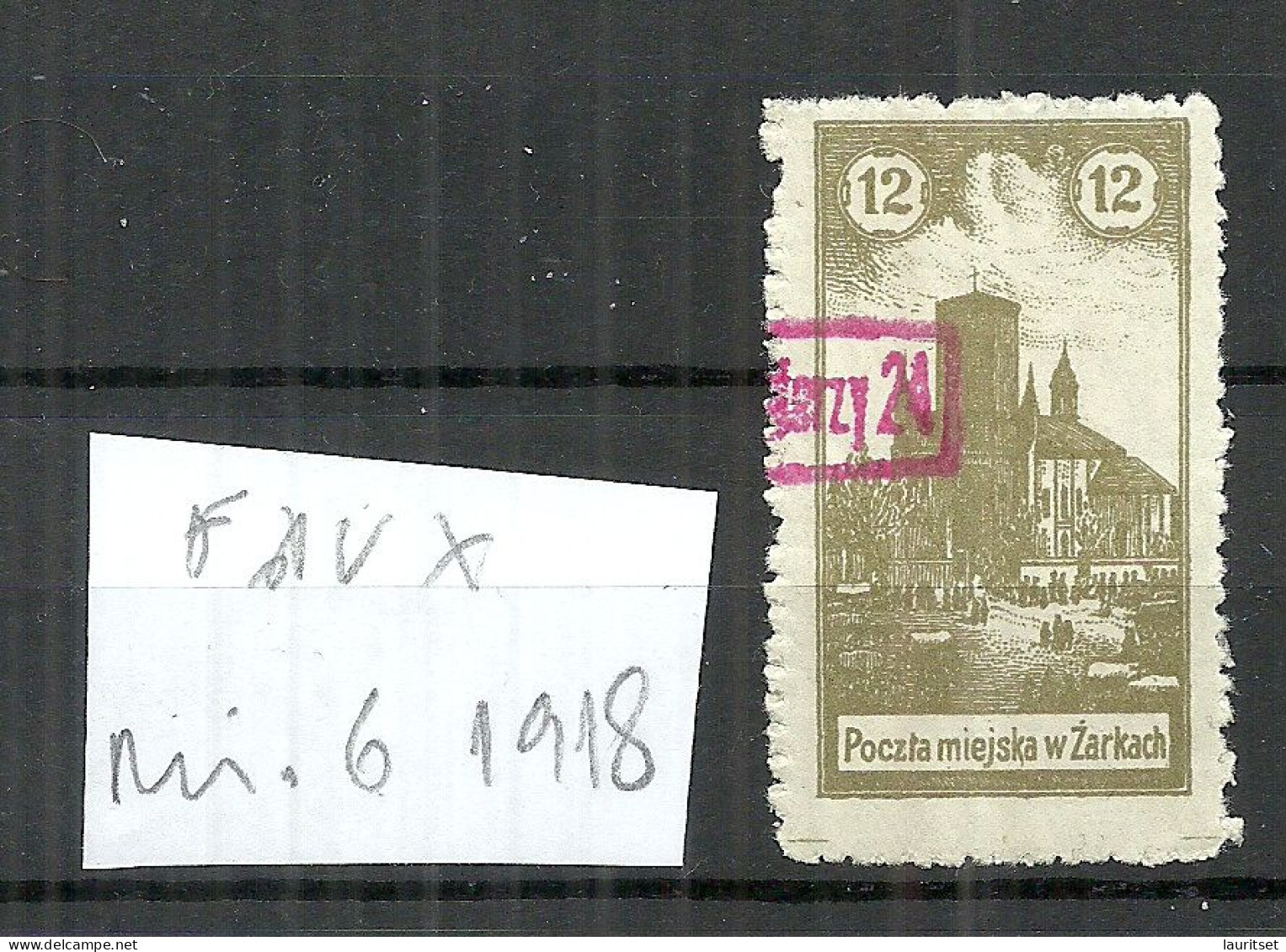 FAUX Poland Polska Polen 1918 Local Post ZARKI Michel 6 * FAKE Fälschung - Ungebraucht