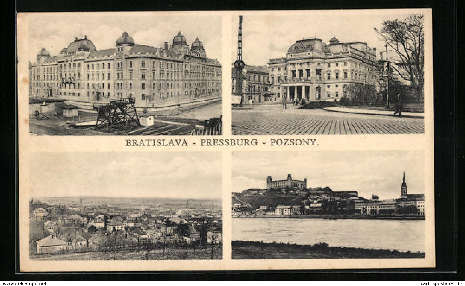 AK Bratislava, Teilansicht, Strassenpartie Mit Gebäudeansicht, Uferpartie  - Slovaquie