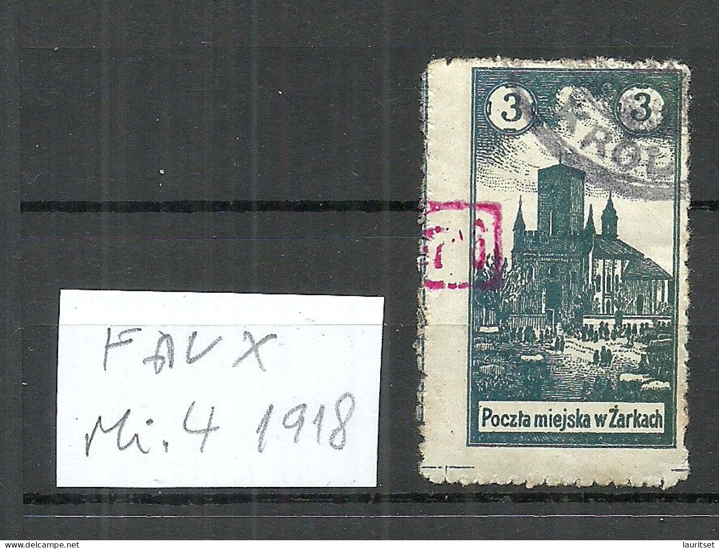 FAUX Poland Polska Polen 1918 Local Post ZARKI Michel 4 O FAKE Fälschung - Nuevos