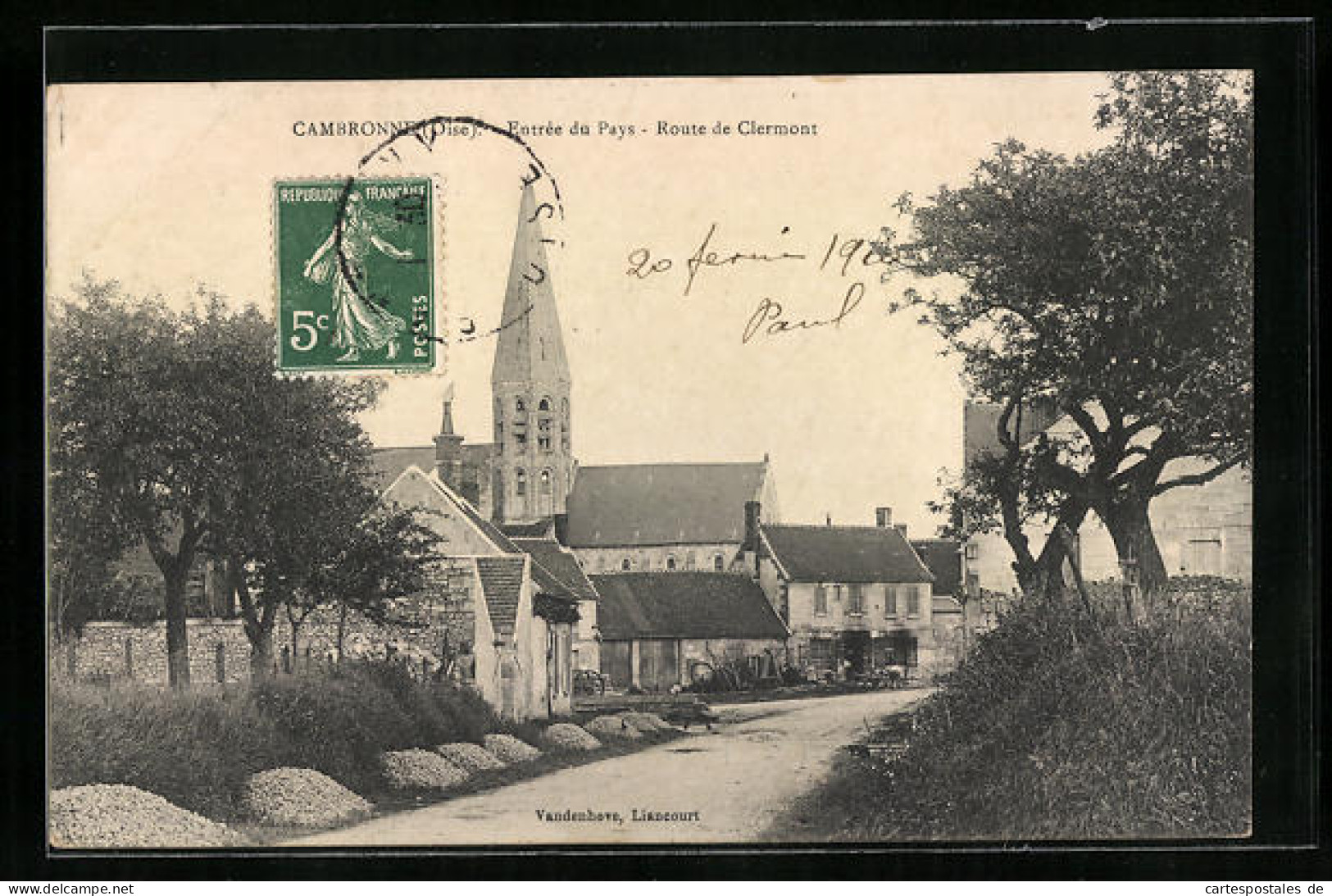 CPA Cambronne, Entrée Du Pays, Route De Clermont  - Clermont