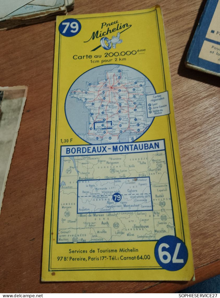 155 / CARTE MICHELIN / BORDEAUX - MONTAUBAN 1963 - Strassenkarten