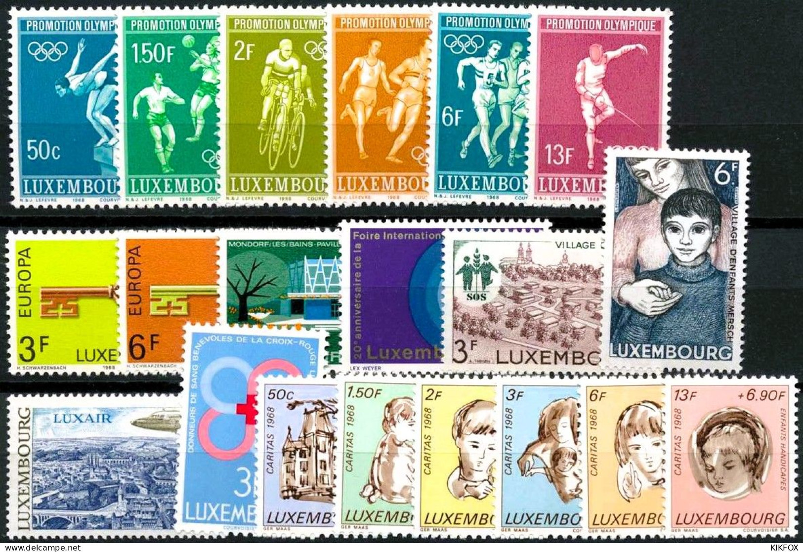 Luxembourg ,Luxemburg 1968 ,KOMPLETT YEAR,  Mi 765-784, NEUF**. POSTFRISCH - Ganze Jahrgänge