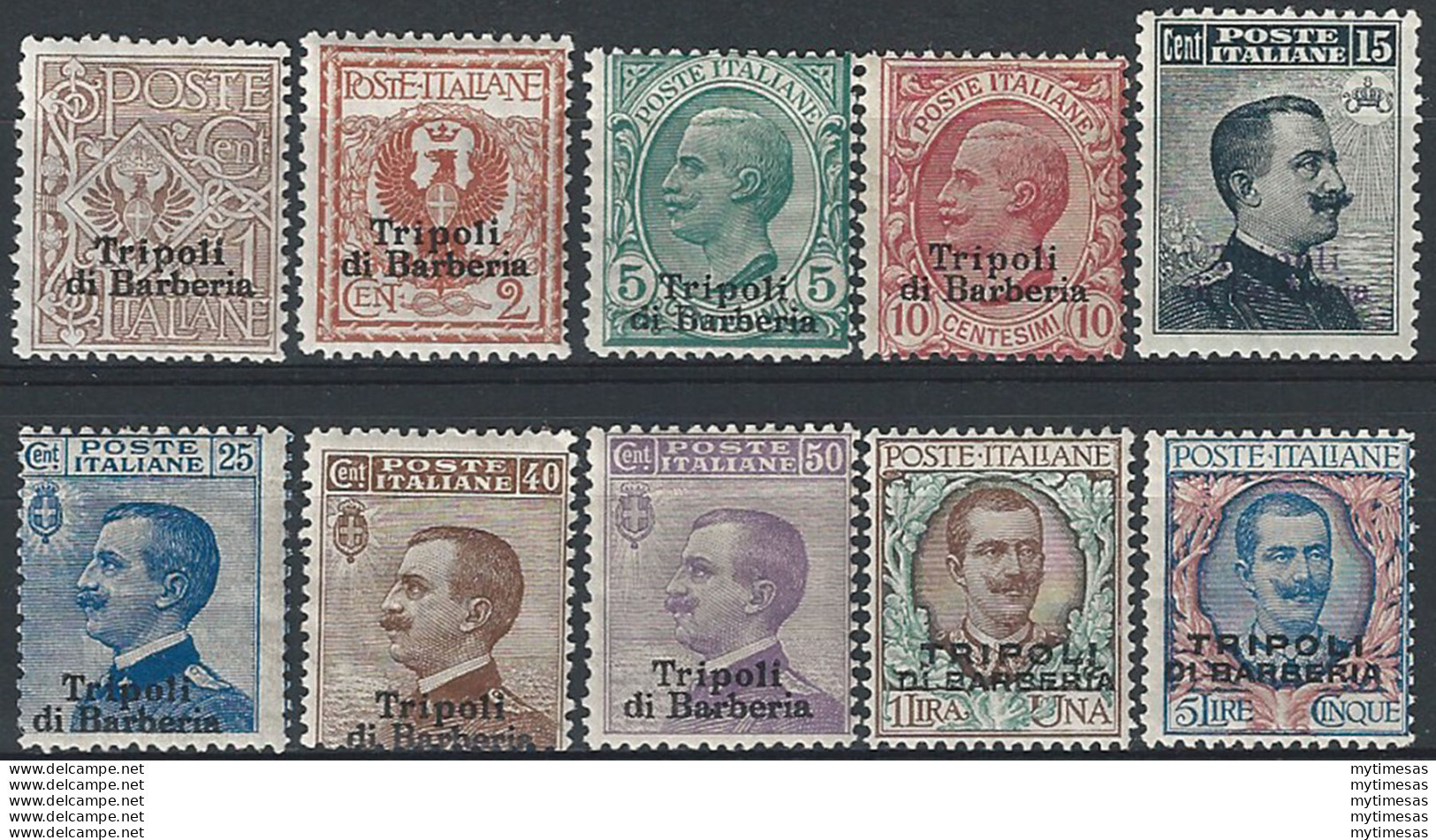 1909 Tripoli Di Barberia 10v. MNH Sassone N. 1/10 - Andere & Zonder Classificatie