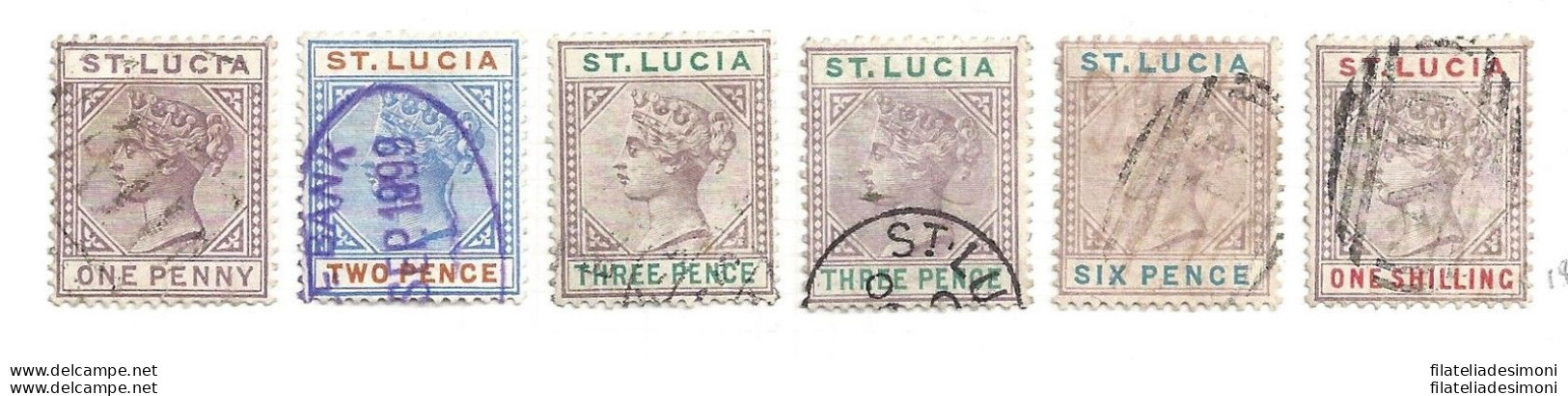 1886-87 ST. LUCIA - SG N° 39/42  4 Values USED - Otros & Sin Clasificación