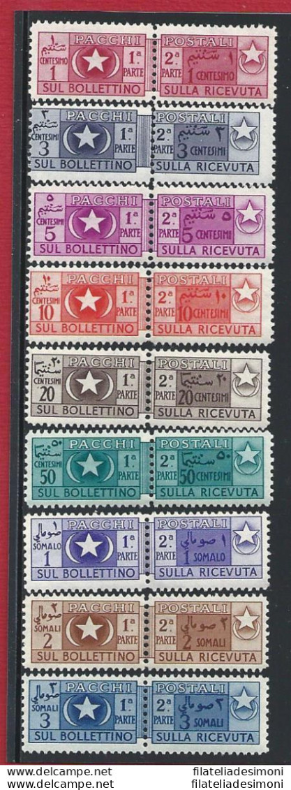 1950 SOMALIA AFIS, Pacchi Postali 1/9 , MNH** - Andere & Zonder Classificatie
