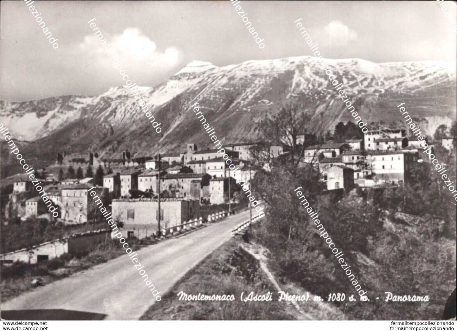 Al764 Cartolina Montemonaco Panorama Provincia Di Ascoli Piceno Marche - Ascoli Piceno