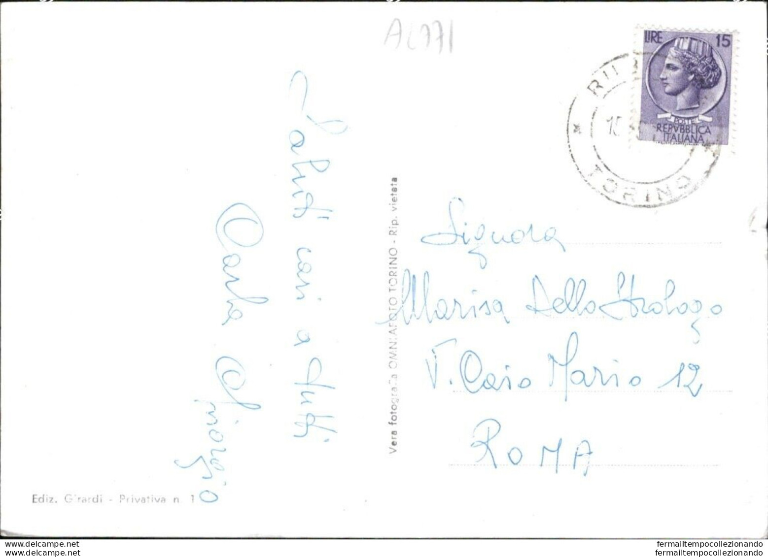 Al771 Cartolina Saluti Da Rubiana Provincia Di Torino Piemonte - Sonstige & Ohne Zuordnung