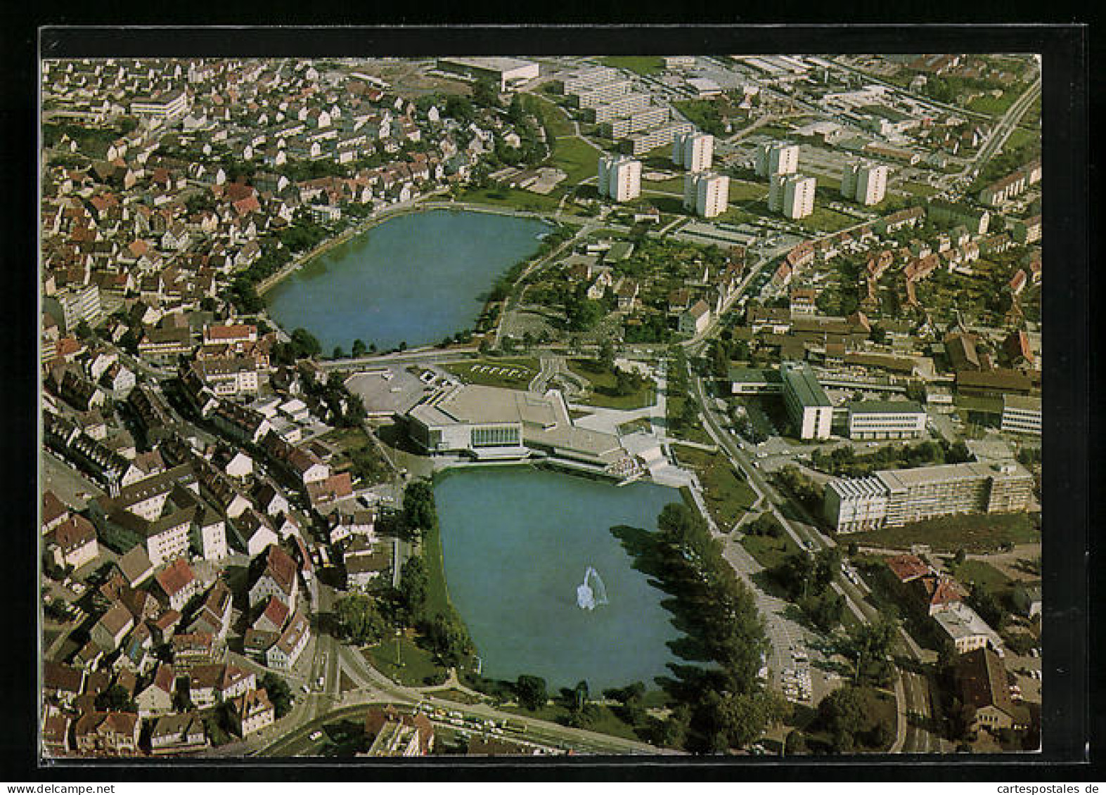 AK Böblingen /Württ., Blick Auf Die Kongresshalle Und Den Unteren Und Oberen See  - Boeblingen