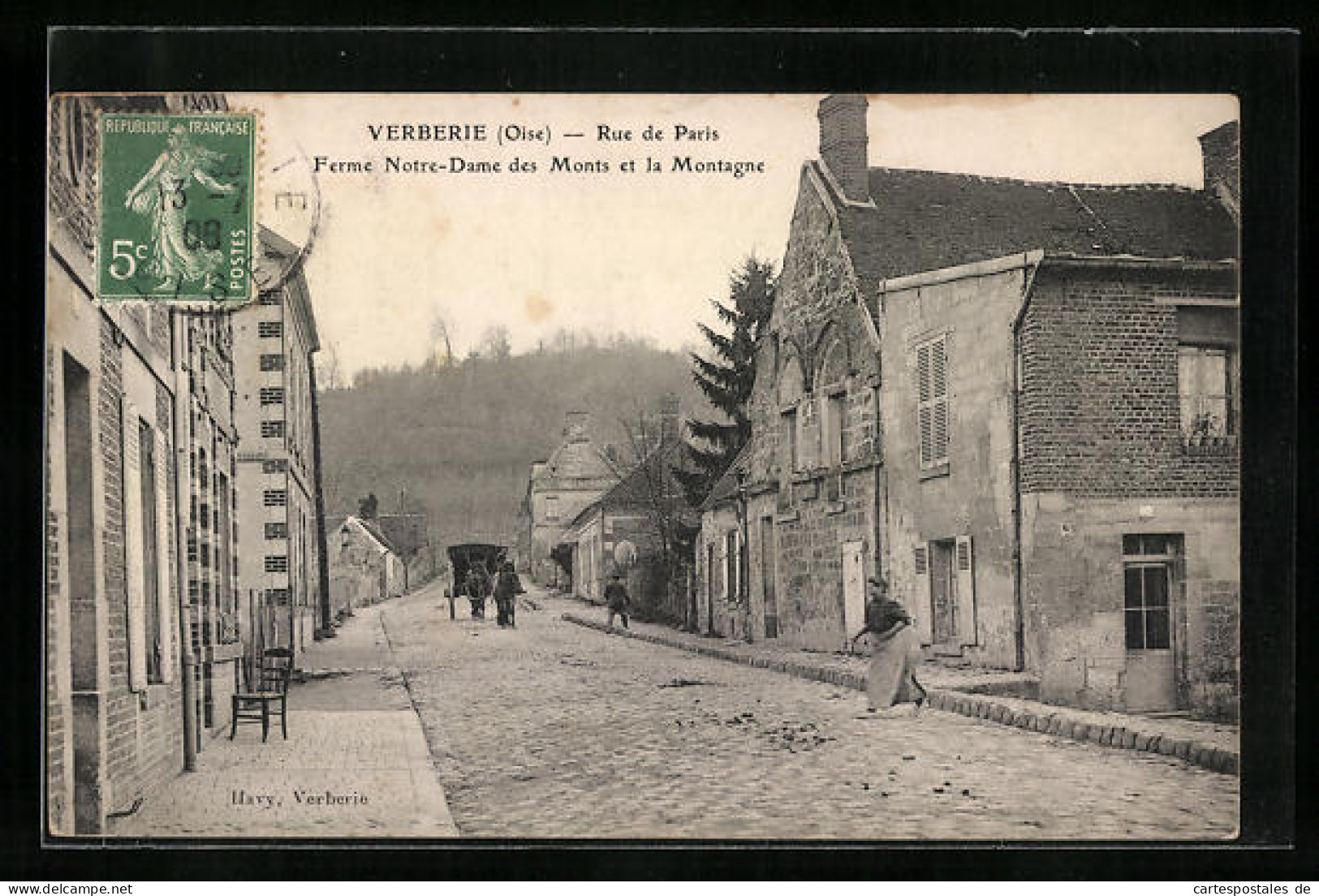 CPA Verberie, Rue De Paris, Ferme Notre-Dame Des Monts Et La Montagne  - Verberie