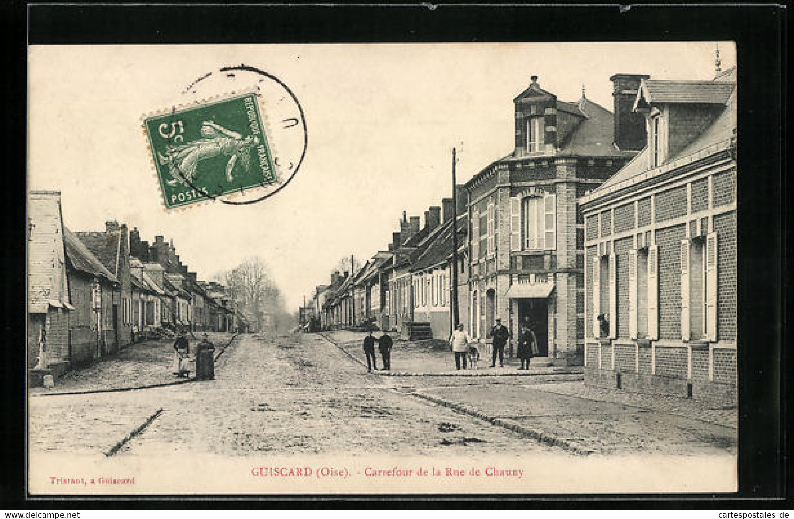 CPA Guiscard, Carrefour De La Rue De Chauny  - Guiscard