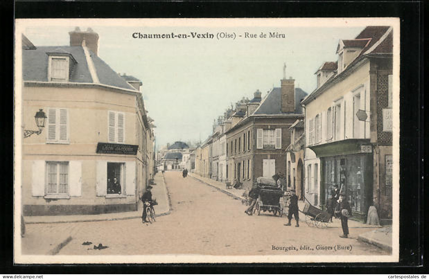 CPA Chaumont-en-Vexin, Rue De Méru, Vue De La Rue  - Chaumont En Vexin