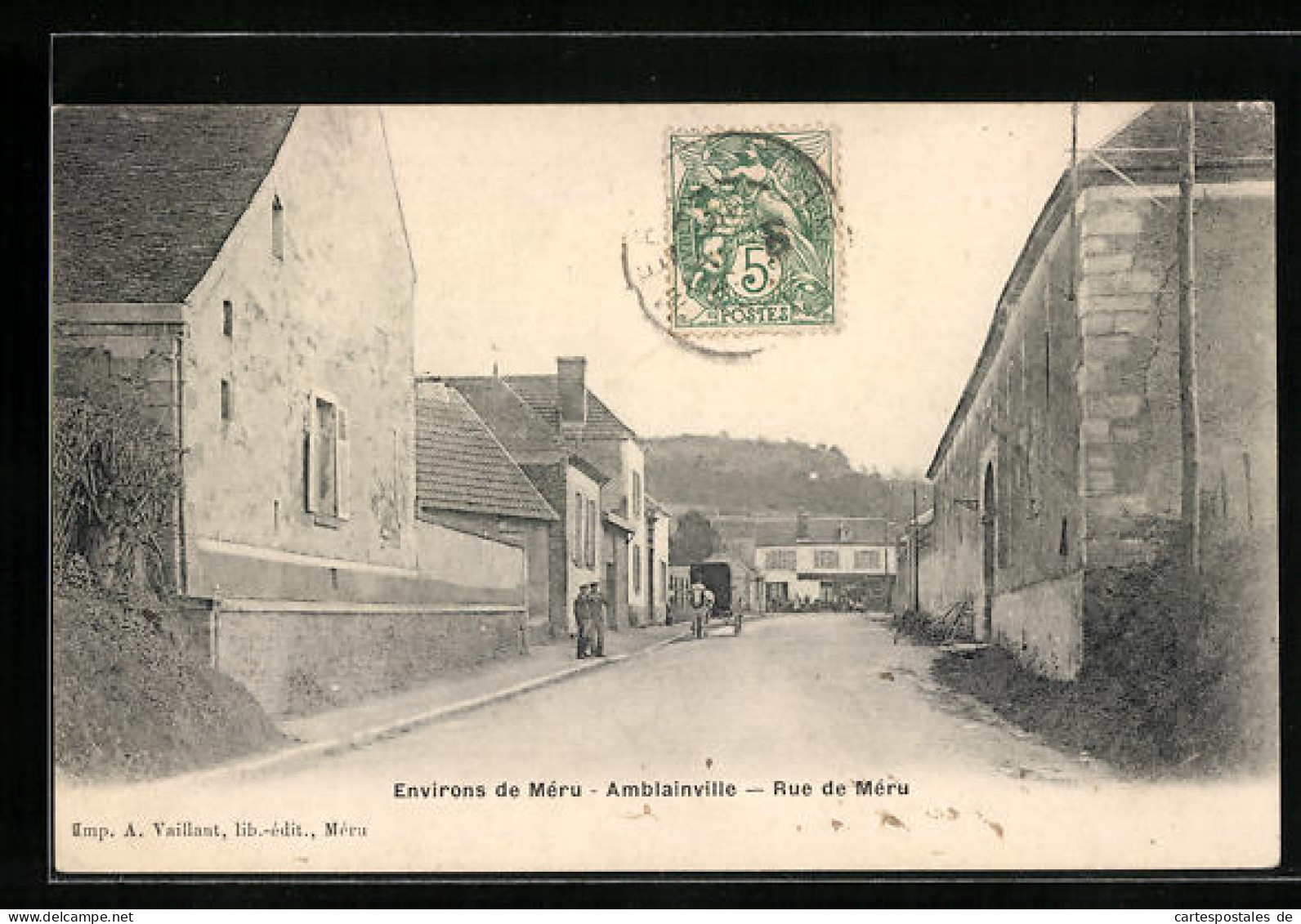 CPA Amblainville, Rue De Méru, Vue De La Rue  - Other & Unclassified