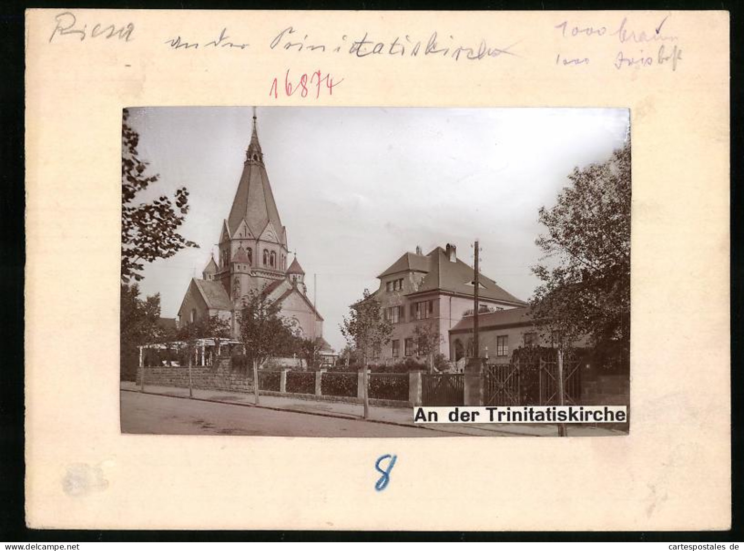 Fotografie Brück & Sohn Meissen, Ansicht Riesa, Strasse An Der Trinitatiskirche  - Places