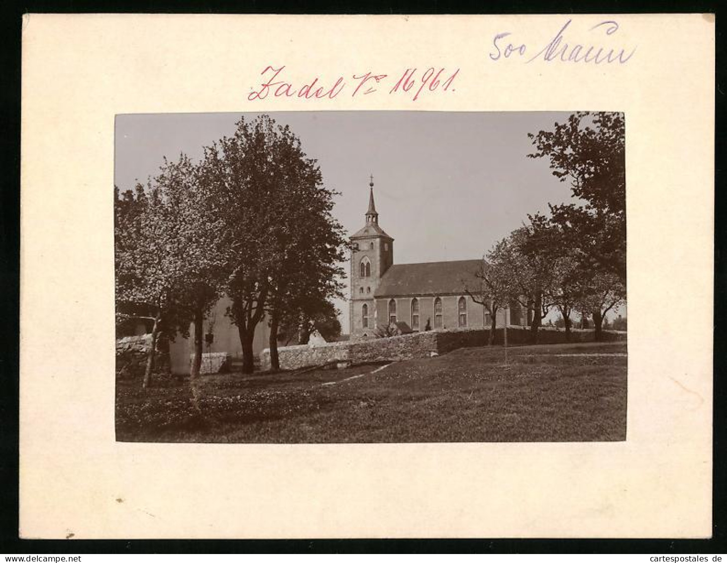 Fotografie Brück & Sohn Meissen, Ansicht Zadel Bei Meissen, Partie An Der Kirche  - Places
