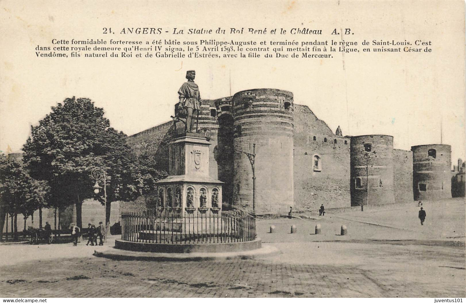 CPA Angers-Le Château Et La Statue Du Roi René-Timbre-21   L2877 - Angers