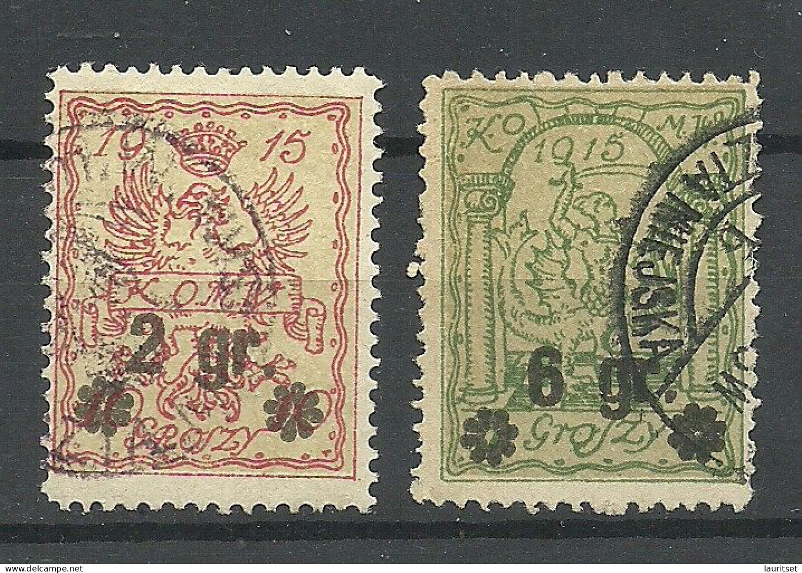 POLEN Poland 1916 Stadtpost Warschau Michel 9 - 10 O - Used Stamps