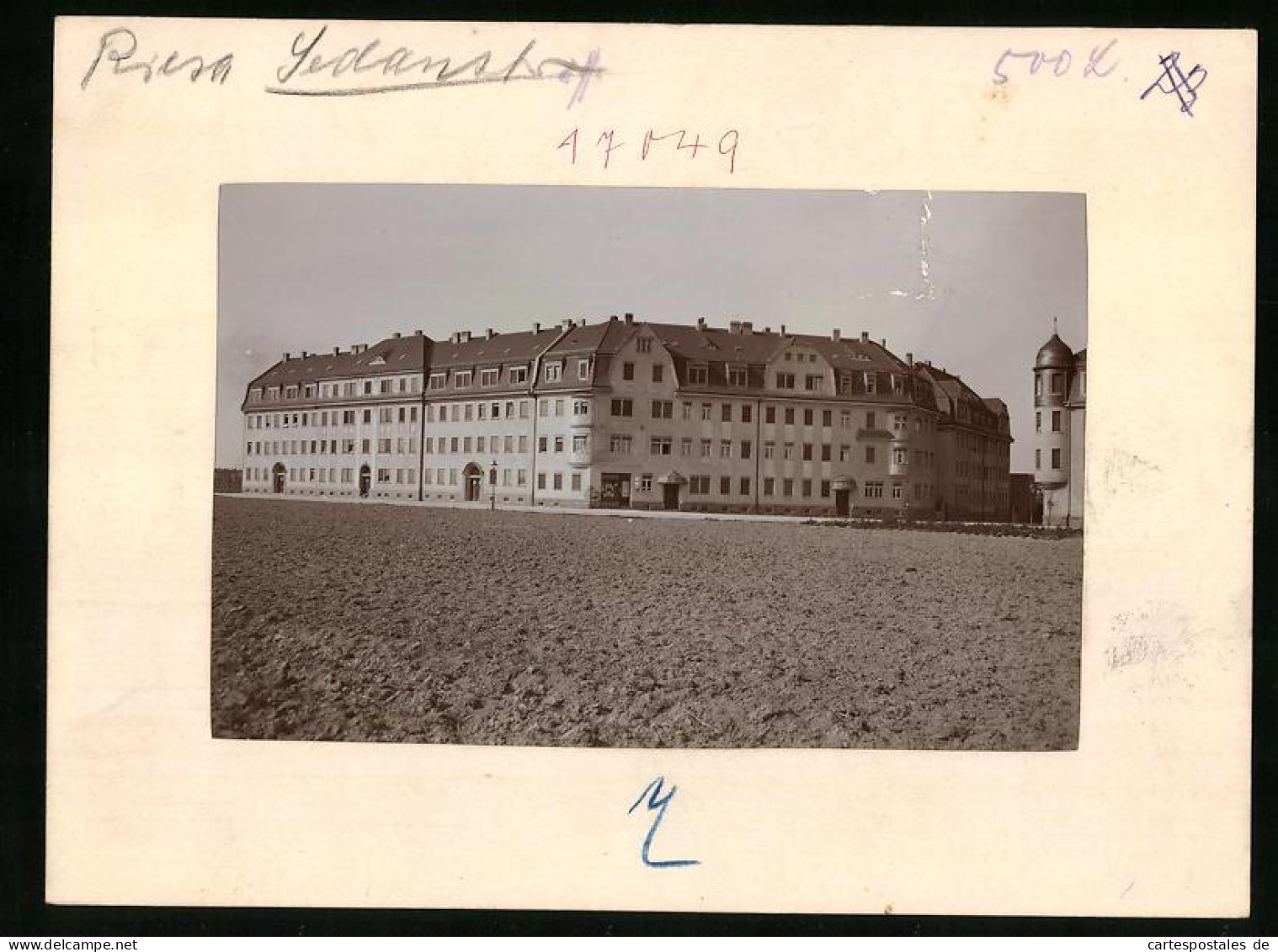Fotografie Brück & Sohn Meissen, Ansicht Riesa, Gebäude In Der Sedanstrasse  - Orte