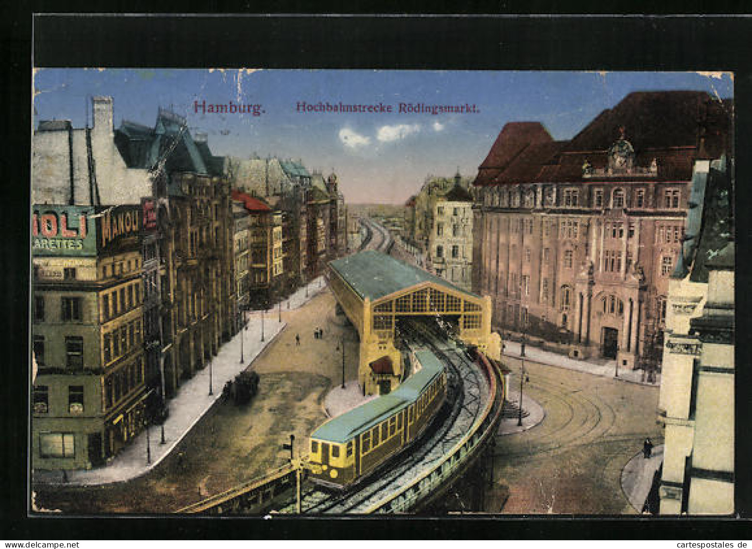 AK Hamburg, Hochbahnstrecke Rödingsmarkt Aus Der Vogelschau, U-Bahn  - Subway