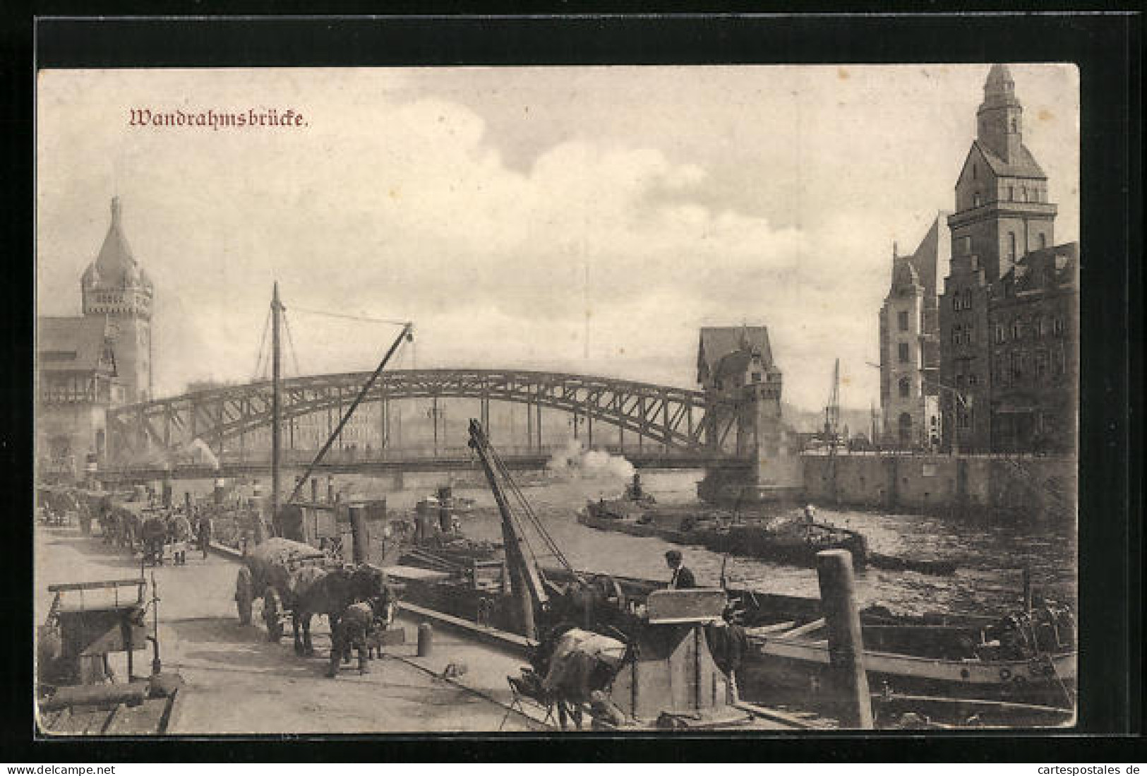 AK Hamburg, Blick Auf Kai Und Wandrahmsbrücke  - Mitte