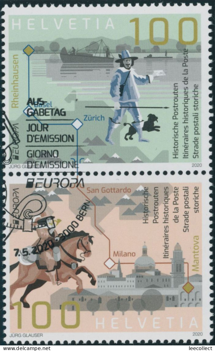 Suisse - 2020 - Europa - Zusammenhängende  - Ersttag Stempel ET - Used Stamps