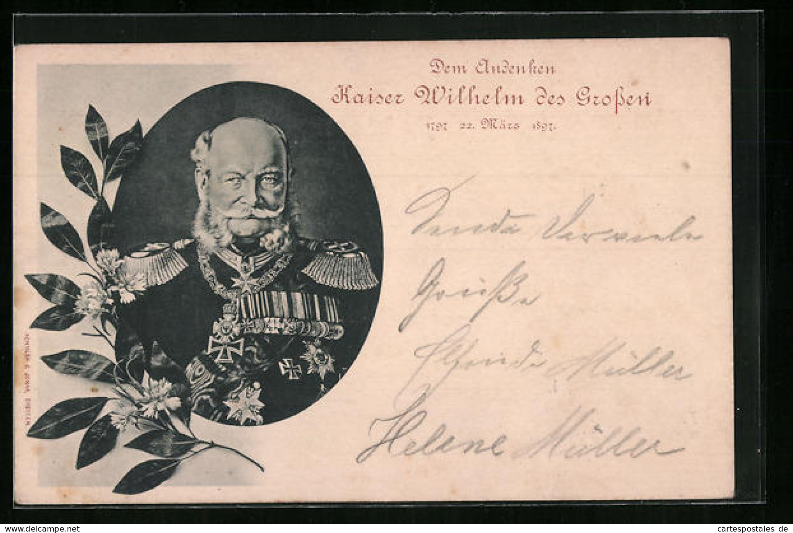 AK Portrait Von Kaiser Wilhelm I. In Uniform Mit Abzeichen  - Königshäuser