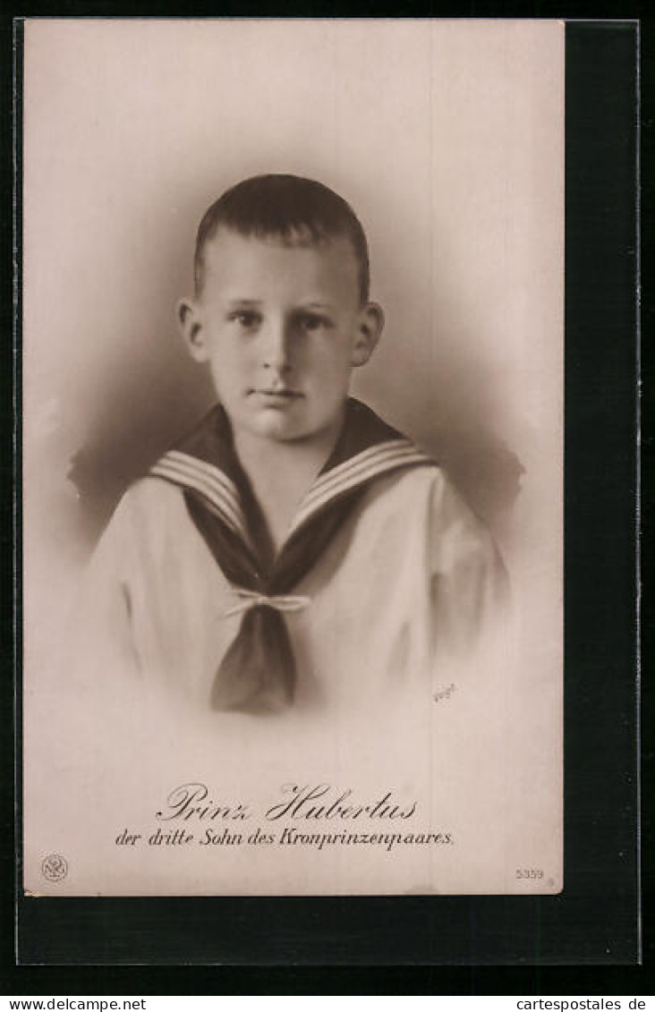 AK Prinz Hubertus Von Preussen Als Kind In Matrosen-Uniform  - Royal Families