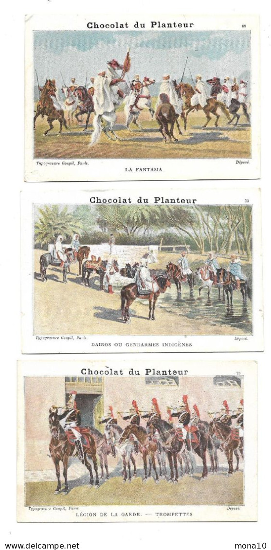 Chocolat Du Planteur - 3 Chromos- Légion De La Garde, La Fantasia, Gendarmes Indigènes - Altri & Non Classificati