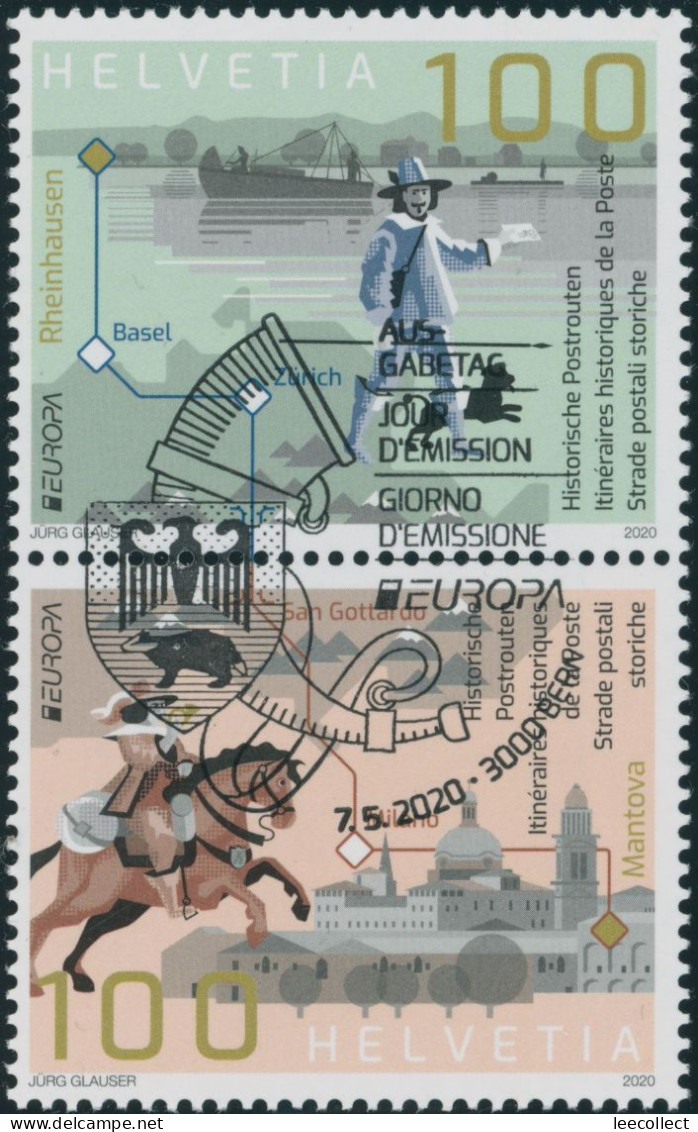 Suisse - 2020 - Europa - Zusammenhängende - Ersttag Stempel ET - Used Stamps