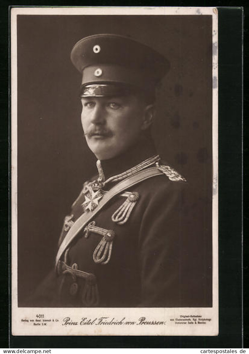 AK Prinz Eitel Friedrich Von Preussen In Uniform  - Royal Families