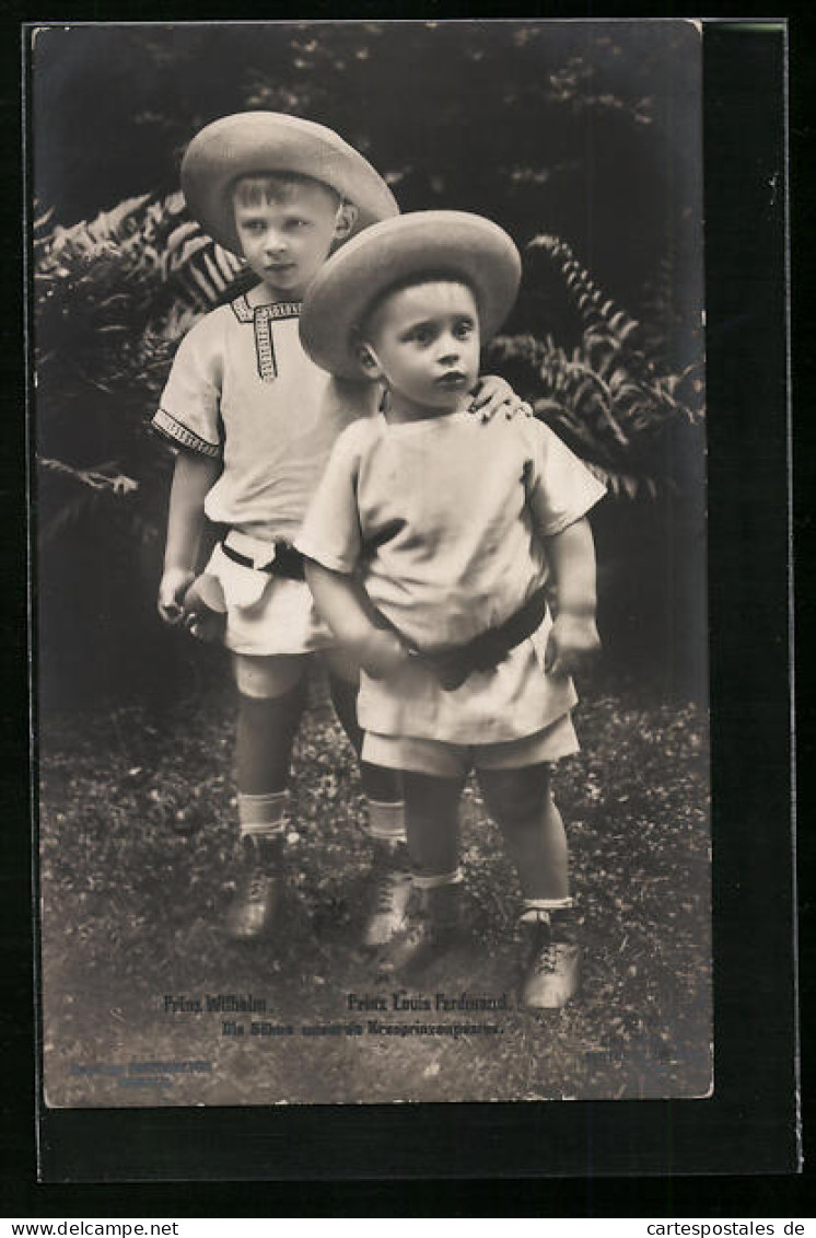 AK Prinz Wilhelm Und Prinz Louis Ferdinand Im Kindesalter  - Koninklijke Families