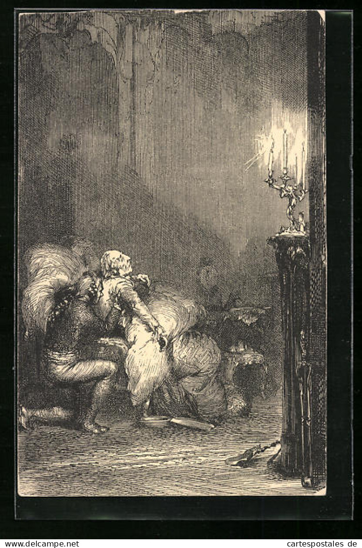 Künstler-AK Der Tod Von König Friedrich Des Grossen Am 17. August 1786  - Koninklijke Families