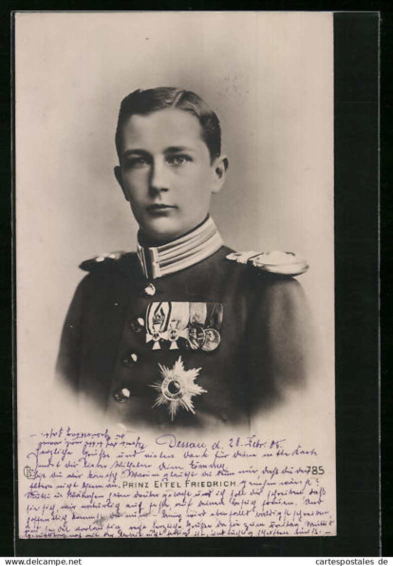 AK Prinz Eitel Friedrich Von Preussen Im Heranwachsenden Alter  - Royal Families