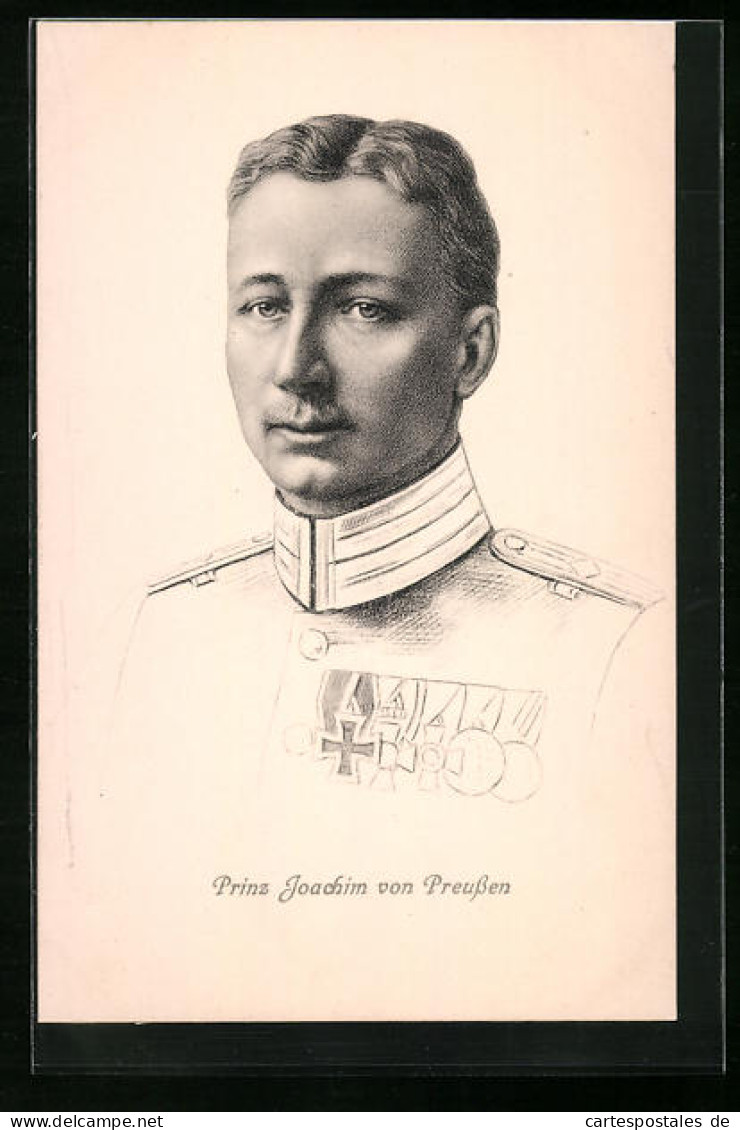 Künstler-AK Portrait Prinz Joachim Von Preussen In Uniform  - Königshäuser