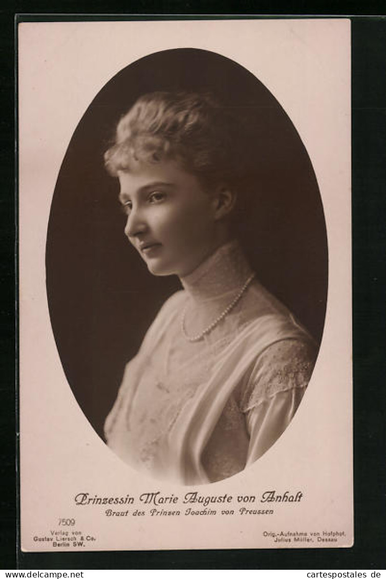 AK Portrait Der Prinzessin Marie Auguste Von Anhalt  - Familles Royales