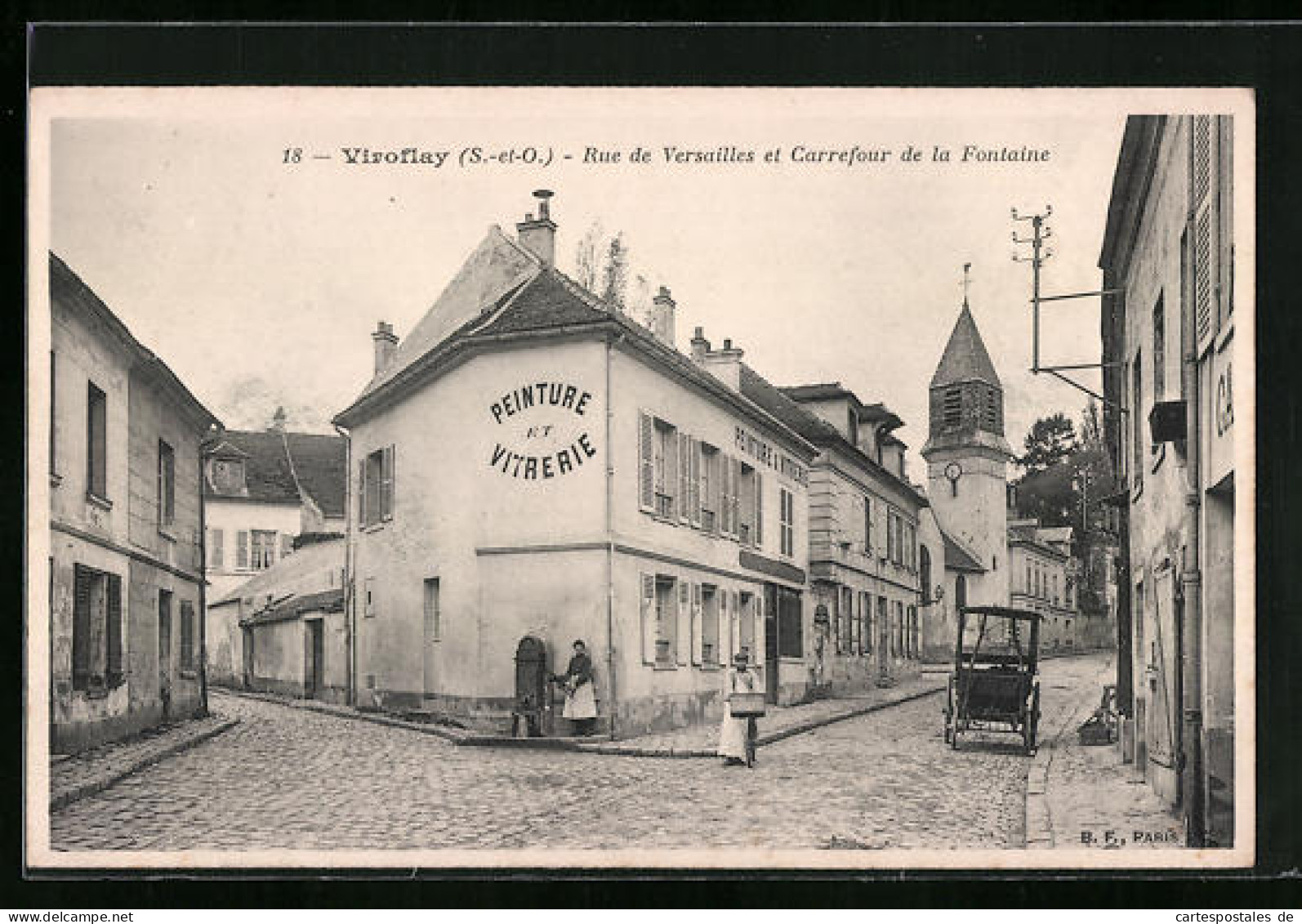 CPA Viroflay, Rue De Versailles Et Carrefour De La Fontaine  - Viroflay