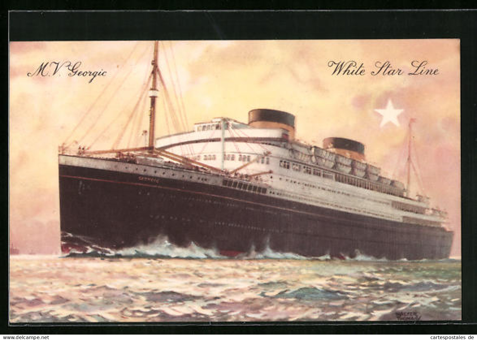 AK Passagierschiff MV Georgic Der White Star Line  - Passagiersschepen