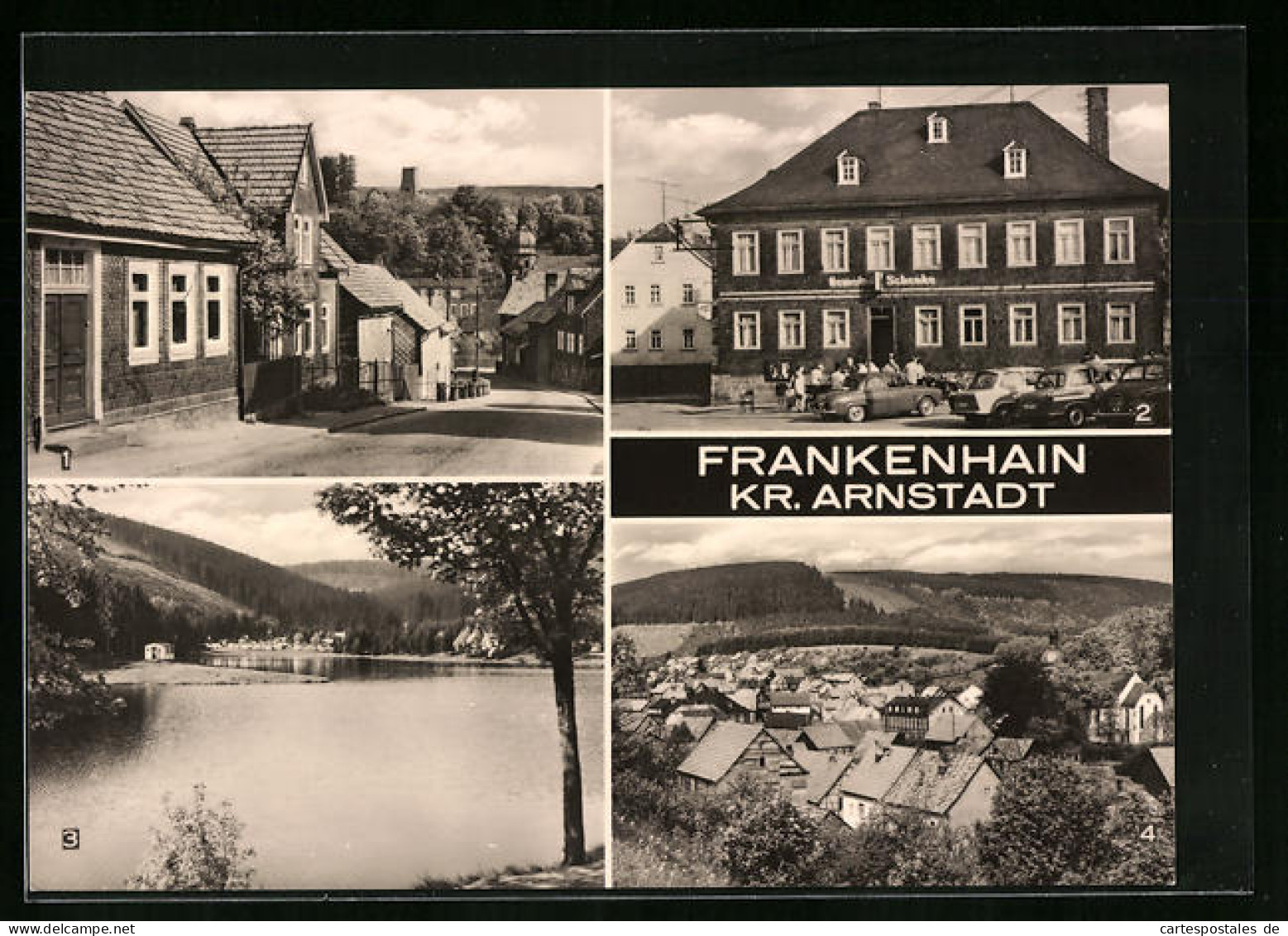AK Frankenhain /Arnstadt, Frankenstrasse, Konsum-Gaststätte, Lütschetalsperre  - Frankenhain