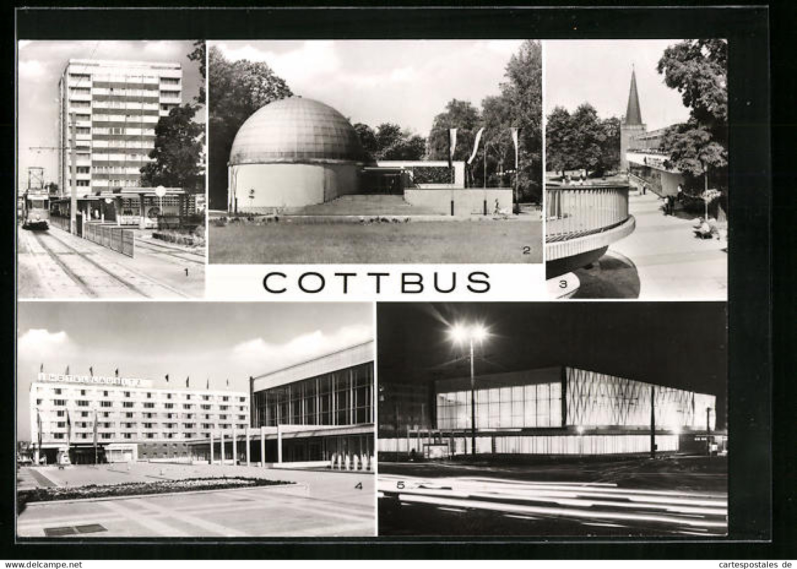 AK Cottbus, Zentrum, Raumflugplanetarium, HO-Gaststätte Am Stadttor  - Cottbus