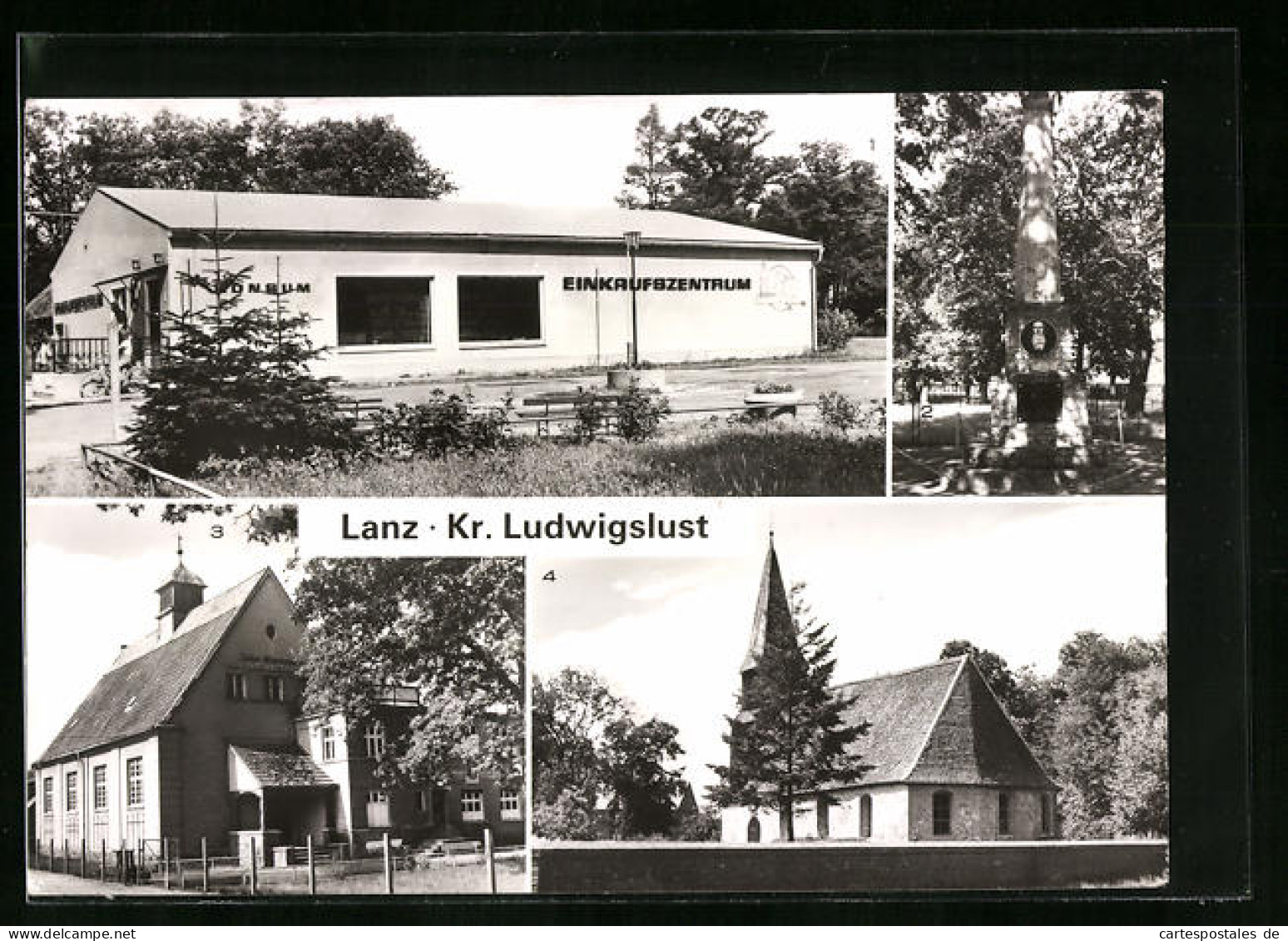 AK Lanz /Kr. Ludwigslust, Konsum-Einkaufszentrum, Jahndenkmal, Wehrkirche  - Autres & Non Classés