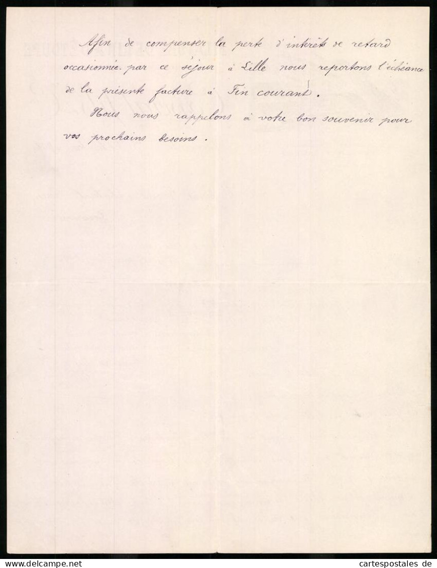 Facture Amiens 1902, Filature De Lin & D`etoupe, Cosseral Fils & Cie., Werksansicht, Blanchisserie, Wäscherei  - Sonstige & Ohne Zuordnung