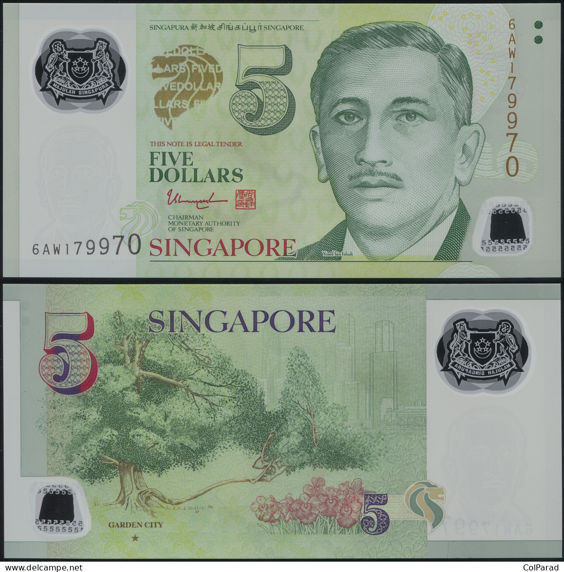 SINGAPORE 5 DOLLARS - ND (2020) - Polymer Unc - P.47f Banknote - Singapore