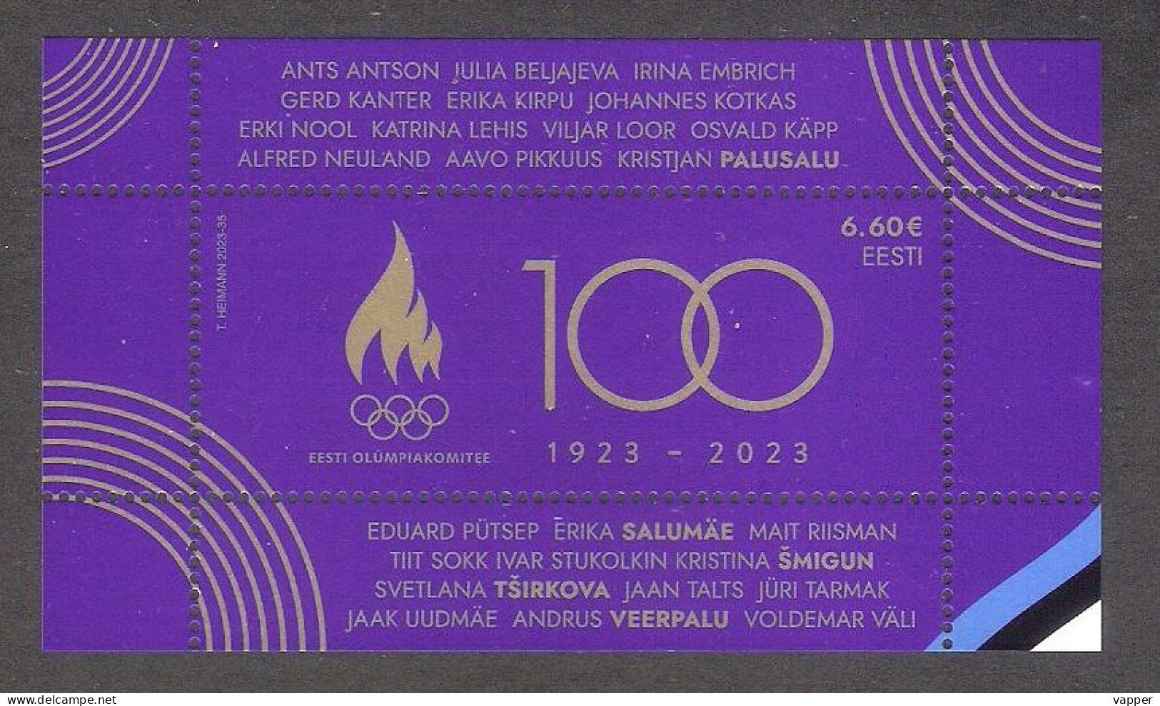 Estonian Olympic Committee 100  2023 Estonia MNH Sheet  Mi BL60 - Estonie