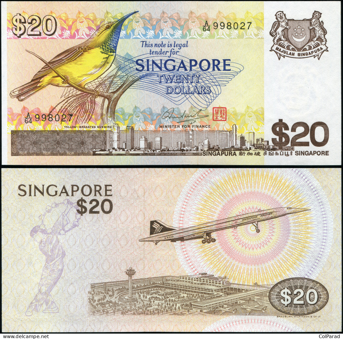SINGAPORE 20 DOLLARS - ND (1979) - Paper Unc - P.12a Banknote - Singapore
