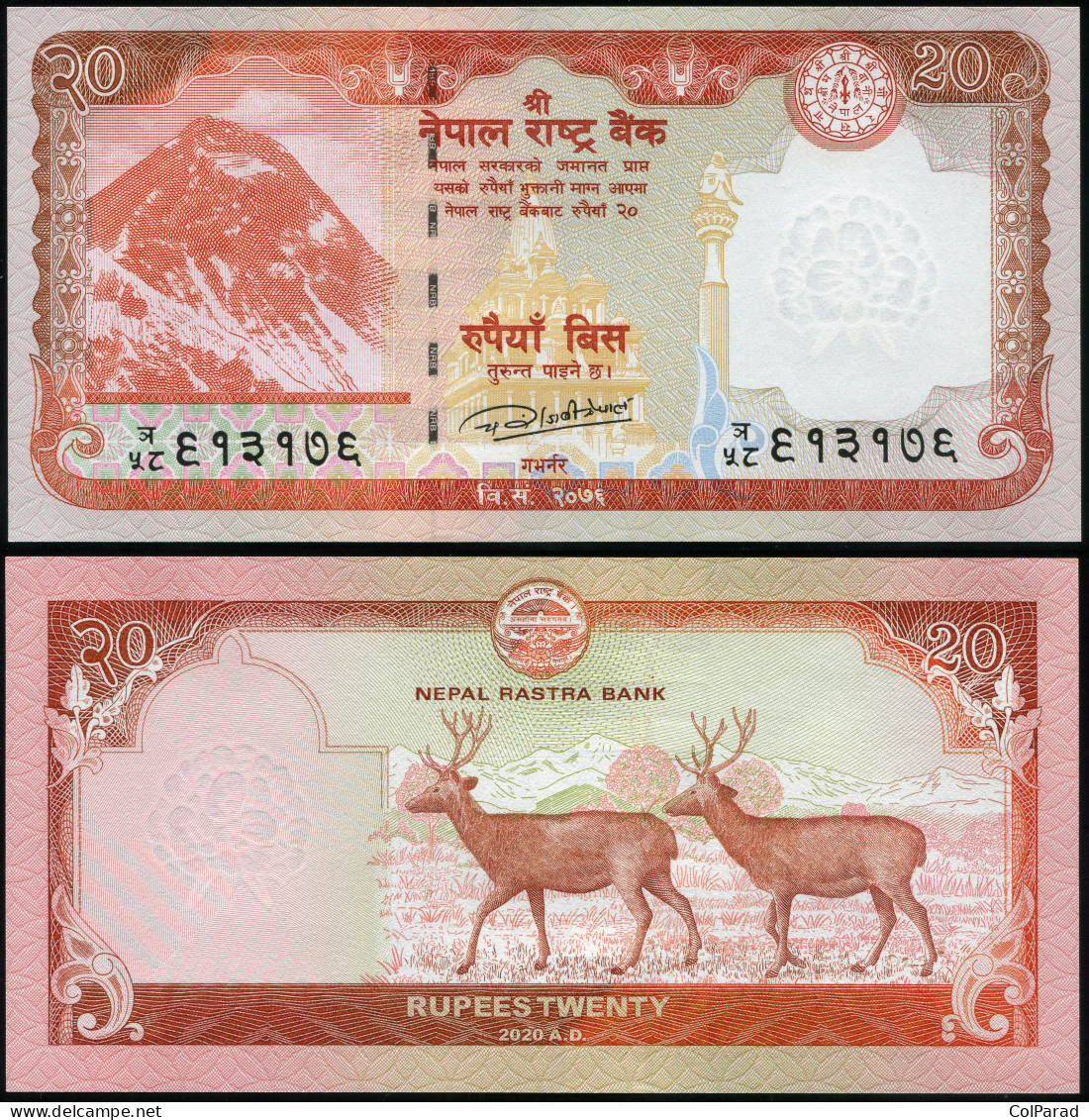 NEPAL 20 RUPEES - 2020 - Paper Unc - P.78b Banknote - Nepal