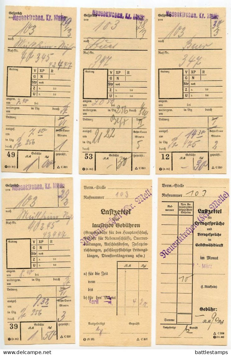 Germany 1939 Fernsprechamt Osnabrück (Telephone Exchange) - Fernsprechrechnung (Telephone Bill) & Receipts / Tabs - Covers & Documents