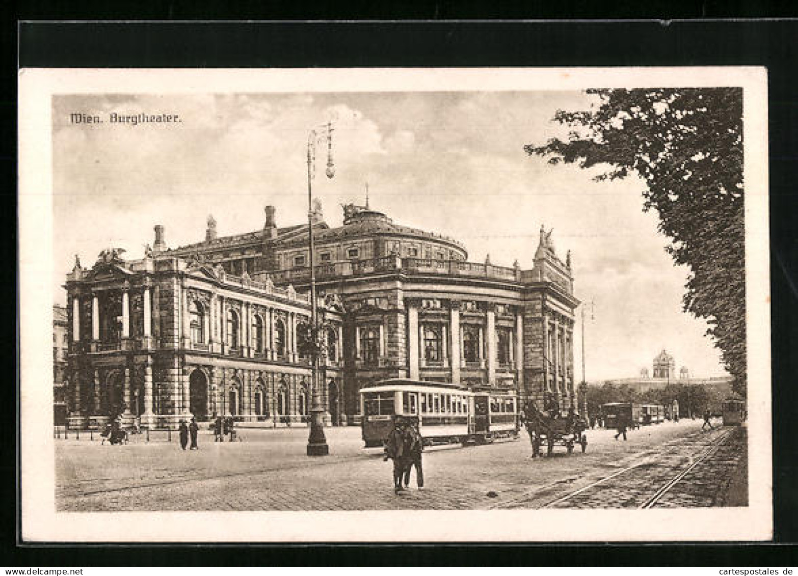 AK Wien, Burgtheater Mit Strassenbahn  - Tram