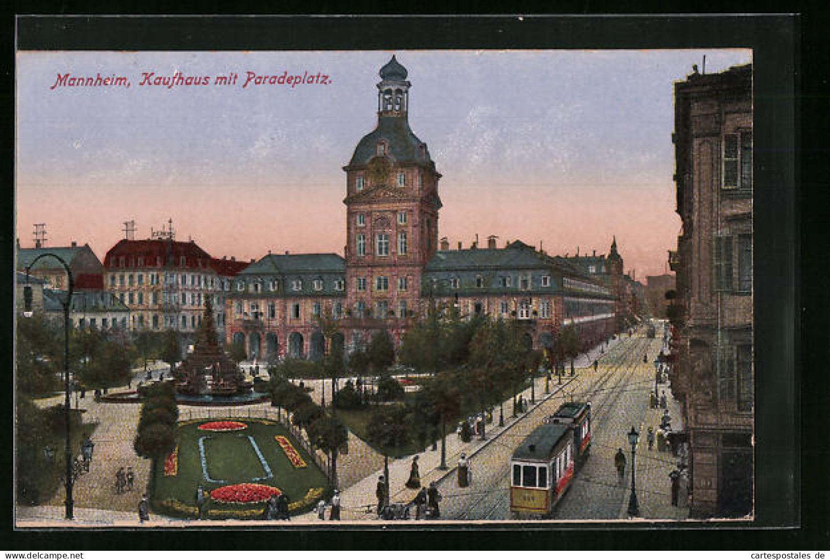 AK Mannheim, Kaufhaus Mit Paradeplatz Und Strassenbahn  - Tram