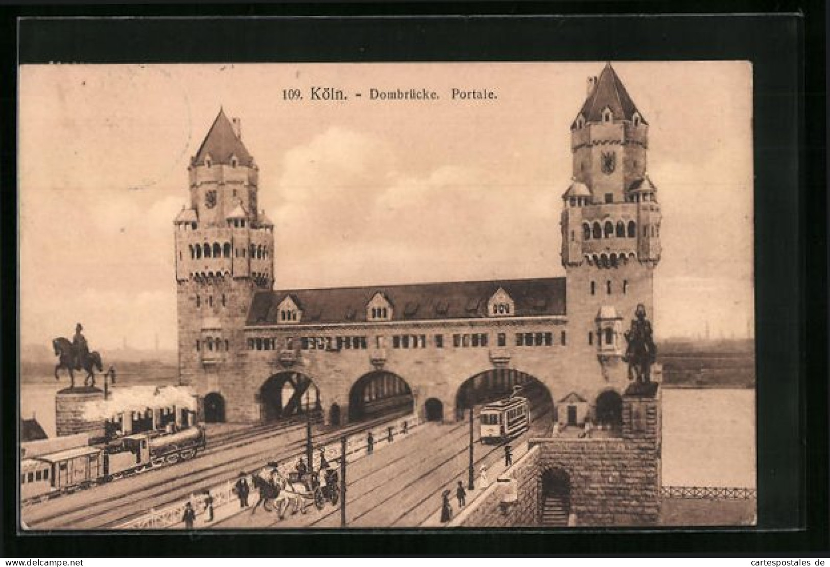 AK Köln, Strassenbahn Und Eisenbahn Auf Der Dombrücke  - Tram