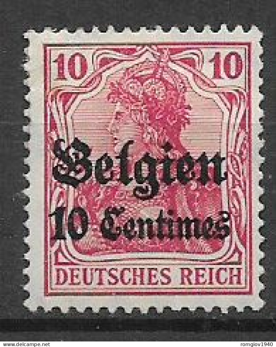 GERMANIA REICH OCCUPAZIONE TEDESCA 1914   BELGIO FRANCOBOLLI SOPRASTAMPATI  UNIF. 3  MLH VF - Other & Unclassified