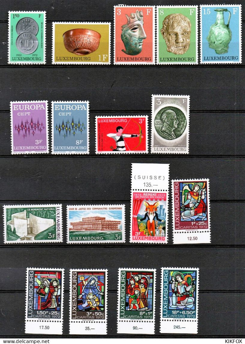 Luxembourg ,Luxemburg 1972, KOMPLETT,  Mi 841-857,  Complete Year , NEUF**. POSTFRISCH - Años Completos